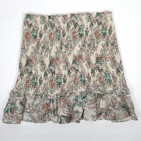 NWT VERONICA BEARD Multi Melodie Smocked Mini Skirt Stone Floral Size 6 - Picture 7 of 15